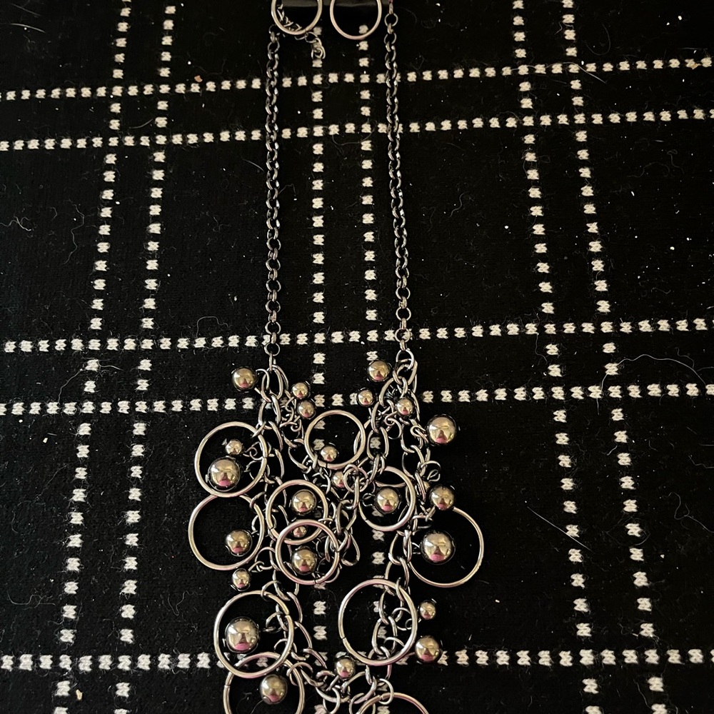 Paparazzi Black and Silver Circle Necklace